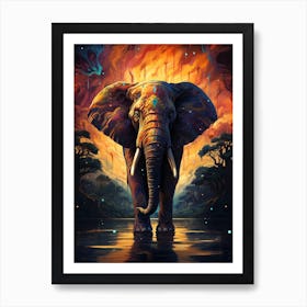 Elephant In The Jungle Art Print