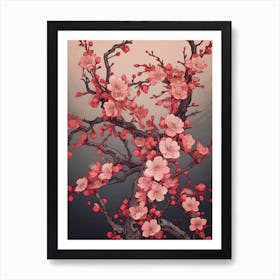 Plum Blossom Detailed Illustration 2 Art Print