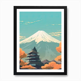 Mount Fuji Japan Travel Illustration 2 Art Print