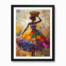 African Woman With Basket 17 Art Print