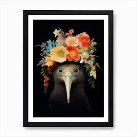 Bird With A Flower Crown Kiwi 2 Art Print