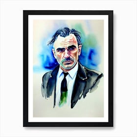 Daniel Day Lewis In In The Name Of The Father Watercolor Art Print