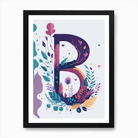 Colorful Letter B Illustration 64 Art Print