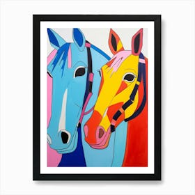 Colourful Kids Animal Art Horse 3 Art Print