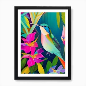 Calliope Hummingbird Abstract Still Life Art Print