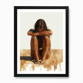 Nude Woman In The Sand Art Print