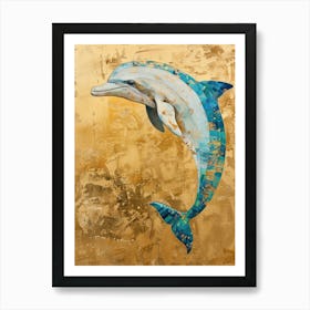 Dolphin Gold Effect Collage 2 Art Print