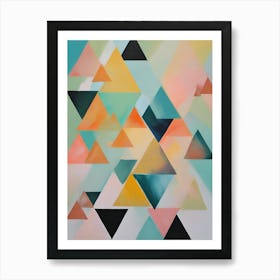 Abstract Mid-century Vintage Triangles 3 Art Print