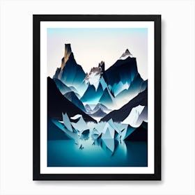 Los Glaciares National Park Argentina Cut Out PaperII Art Print