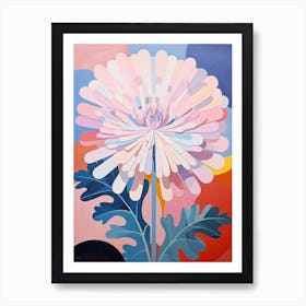 Chrysanthemum 4 Hilma Af Klint Inspired Pastel Flower Painting Art Print