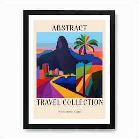 Abstract Travel Collection Poster Rio De Janeiro Brazil 4 Art Print