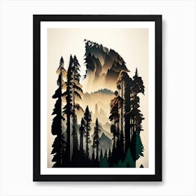 Sequoia National Park United States Of America Cut Out Paper Art Print