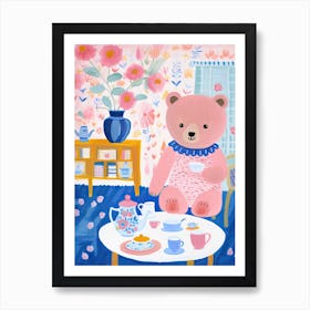 Animals Having Tea   Teddy Bear 0 Art Print