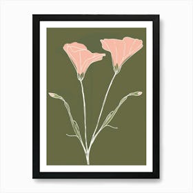 Pink & Green Lisianthus 1 Art Print