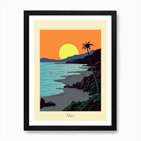 Poster Of Minimal Design Style Of Maui Hawaii, Usa 1 Art Print
