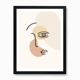 Face Of A Woman. Boho woman — boho poster, boho wall art Art Print