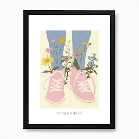 Spring In In The Air Pink Sneakers And Flowers 2 Art Print