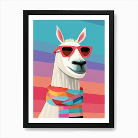 Little Llama 3 Wearing Sunglasses Art Print