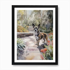 Painting Of A Dog In Central Park Conservatory Garden, Usa In The Style Of Watercolour 03 Art Print