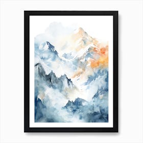 Watercolor Mountains 1 Art Print