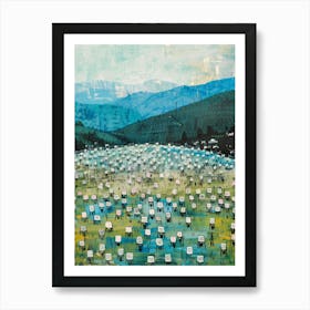 Field Of Sheep Art Print