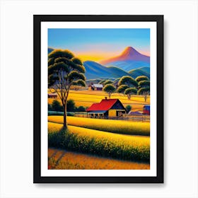 Farm In The Mountains Art Print