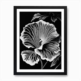 Pansy Leaf Linocut 1 Art Print