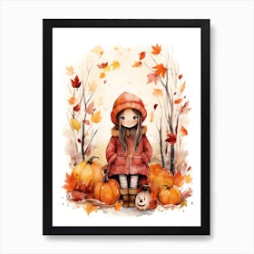 Cute Autumn Fall Scene 38 Art Print