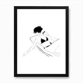 Woman Relaxing On A Beach Art Print