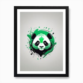 Green Panda Art Print