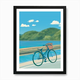 Bicycle By The Sea Art Print