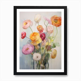 Abstract Flower Painting Ranunculus 2 Art Print