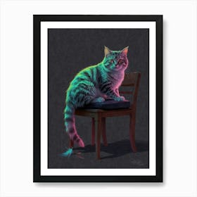 Cat On A Chair Art Print