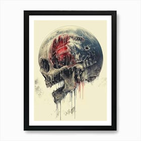 Skull With Blood Art Print