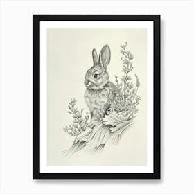 Silver Marten Rabbit Drawing 3 Art Print