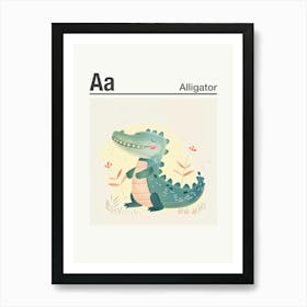 Animals Alphabet Alligator 2 Art Print