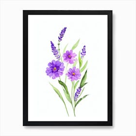 Lavender Watercolour Flower Art Print