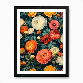 Floral Wallpaper 3 Art Print