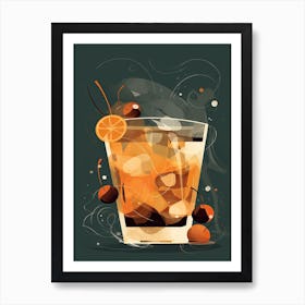 Old Fashioned Cocktail Mid Century Modern 3 Art Print