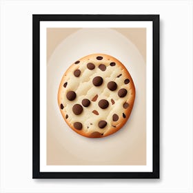 Chocolate Chip Cookie Bakery Product Neutral Abstract Illustration Flower Art Print