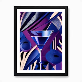 Blueberry Daiquiri Cocktail Poster Art Deco Cocktail Poster Art Print