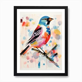 Bird Painting Collage Finch 4 Art Print