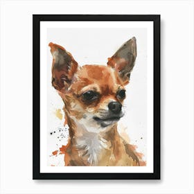 Chihuahua Watercolor Painting 1 Art Print