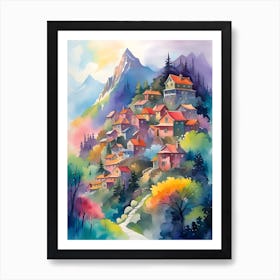 Village In The Mountains 1 Art Print