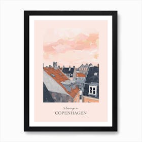 Mornings In Copenhagen Rooftops Morning Skyline 3 Art Print