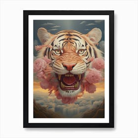 Tiger Art In Surrealism Style 4 Art Print