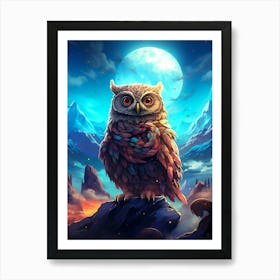 Owl In The Forest 2 Art Print