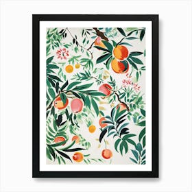 Nectarine Fruit Drawing 4 Art Print