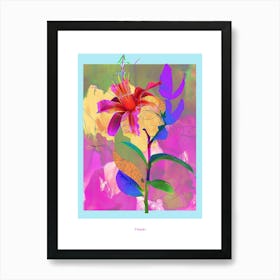 Flower 1 Neon Flower Collage Poster Art Print