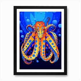 Blue Ringed Octopus Illustration 19 Art Print